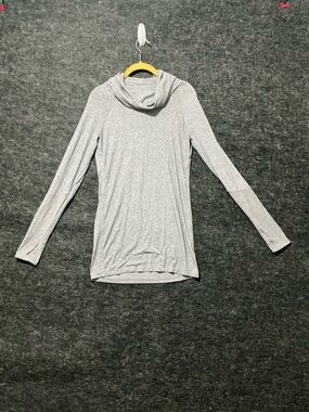 Athleta Heather Gray Long-Sleeve Hooded Women's Top